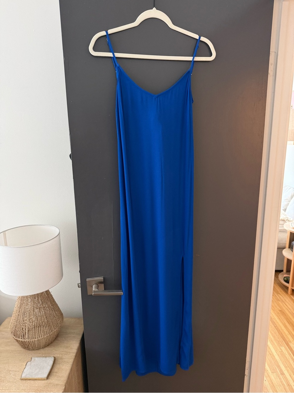 & Other Stories bright cobalt blue tie back midi dress